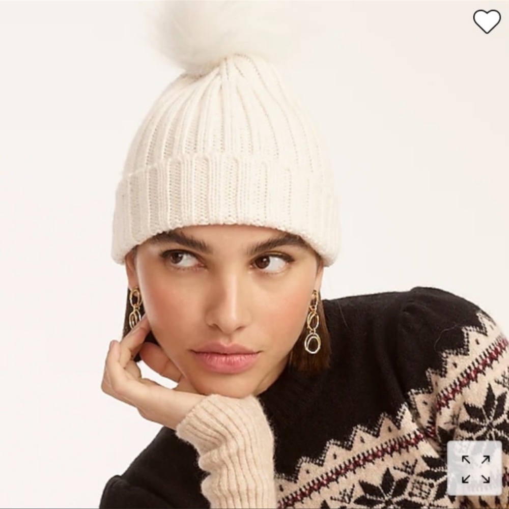 J.Crew Ribbed Pom Pom beanie